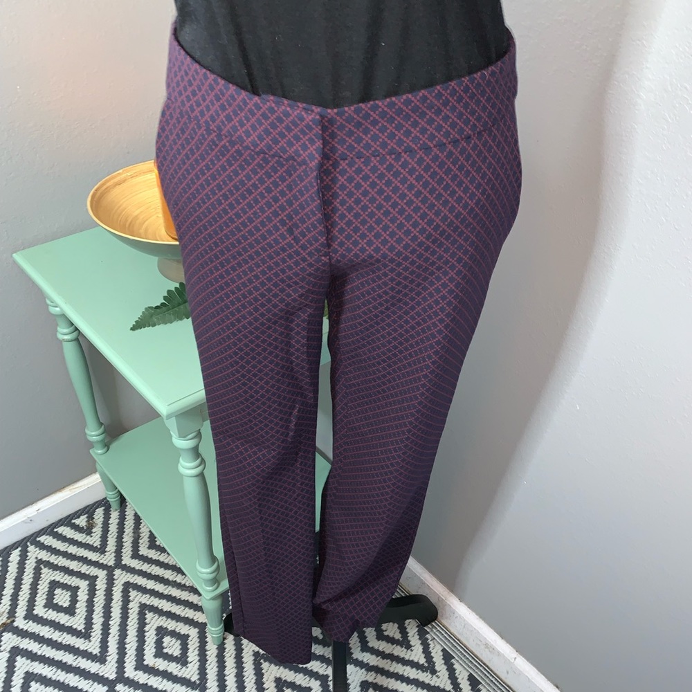 Express Columnist Navy Blue Print 4R Dress Pants